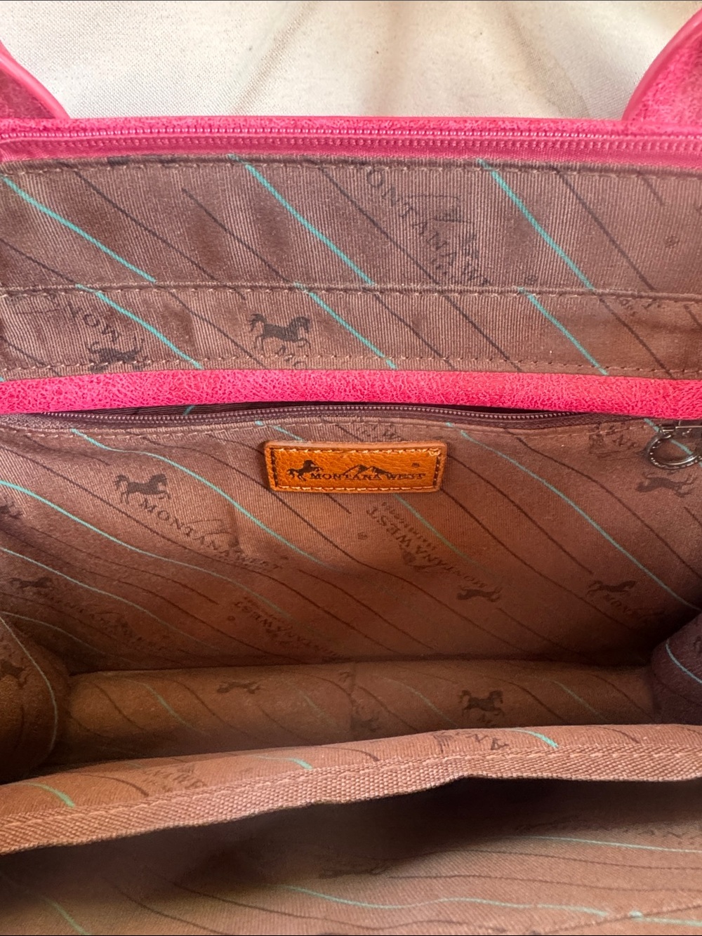 Montana West Hot Pink Embroidered Tote with Matching Cardholder - Picture 2 of 3